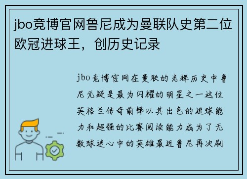 jbo竞博官网鲁尼成为曼联队史第二位欧冠进球王，创历史记录